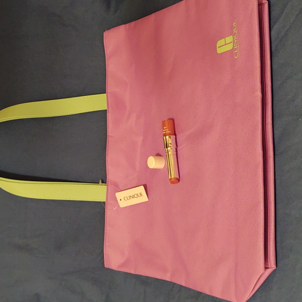 Clinique Lavendar Tote NWT Plus Butter Shine Lipstick Adore U Discontinued Rare